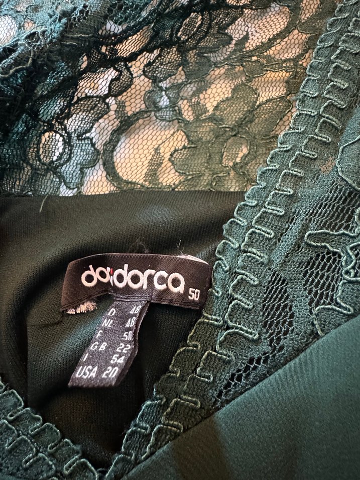 Yeşil Dantel İşlemeli Midi Elbise - Görsel 4