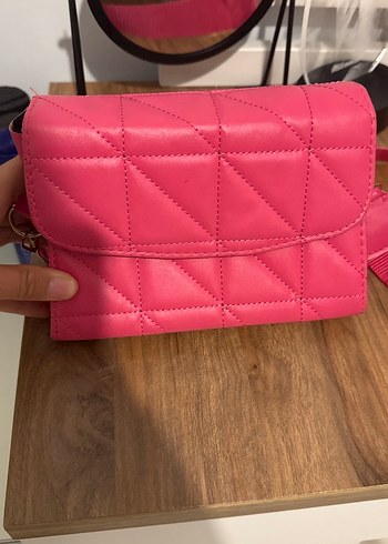 Pembe Deri Kadın Çanta