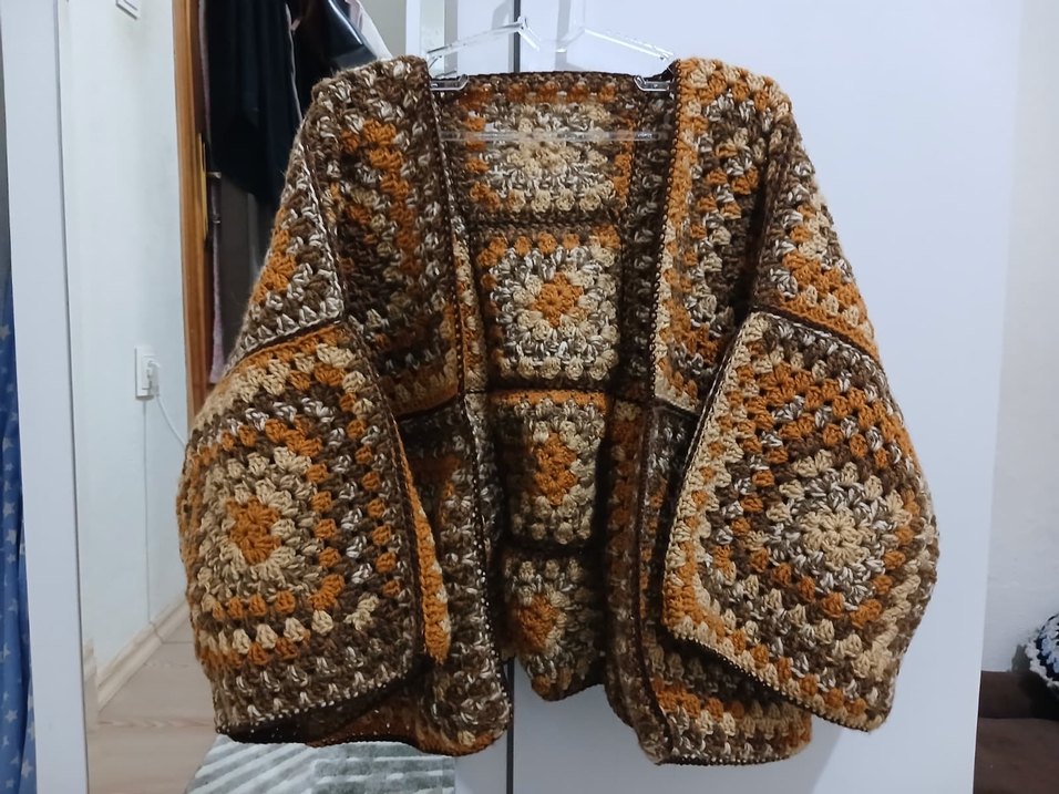 Bohem Desenli Örgü Kadın Hırka - Görsel 4