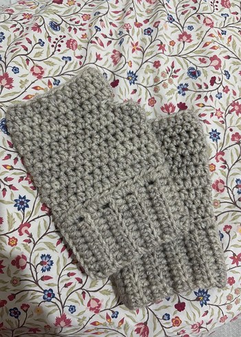 Gri Örgü Bohem Kadın Eldiveni - Görsel 3