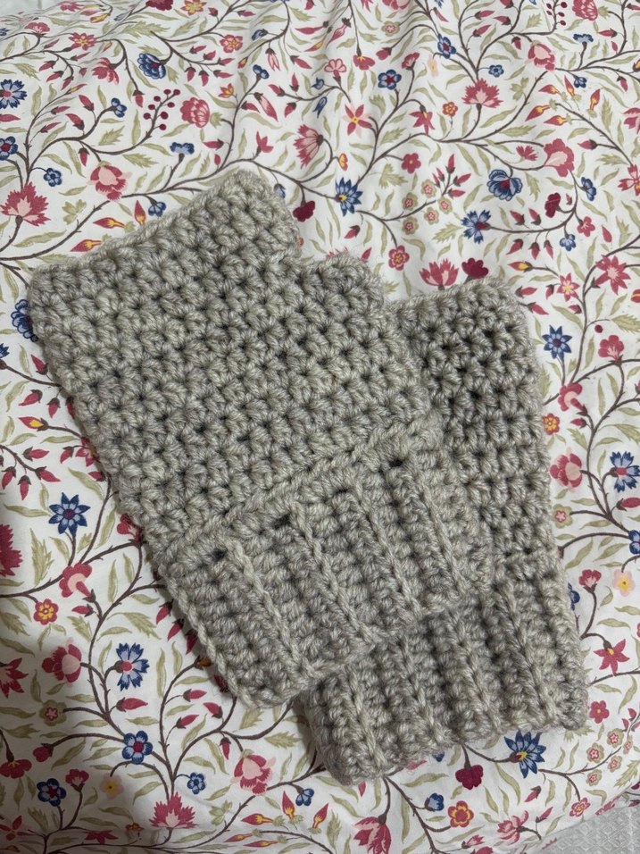 Gri Örgü Bohem Kadın Eldiveni - Görsel 3