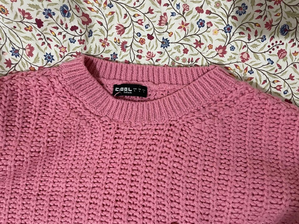 Pembe Örgü Kadın Kazak - Görsel 3