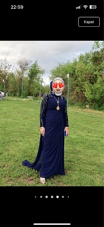 46 Beden Lacivert Kenzel tesettür abiye