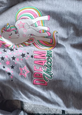 7 Yaş Beden pembe Renk Pembe Baskılı Örme Kız Eşofman Takımı