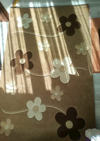 Bej Çiçek Desenli Modern Halı - Görsel 2