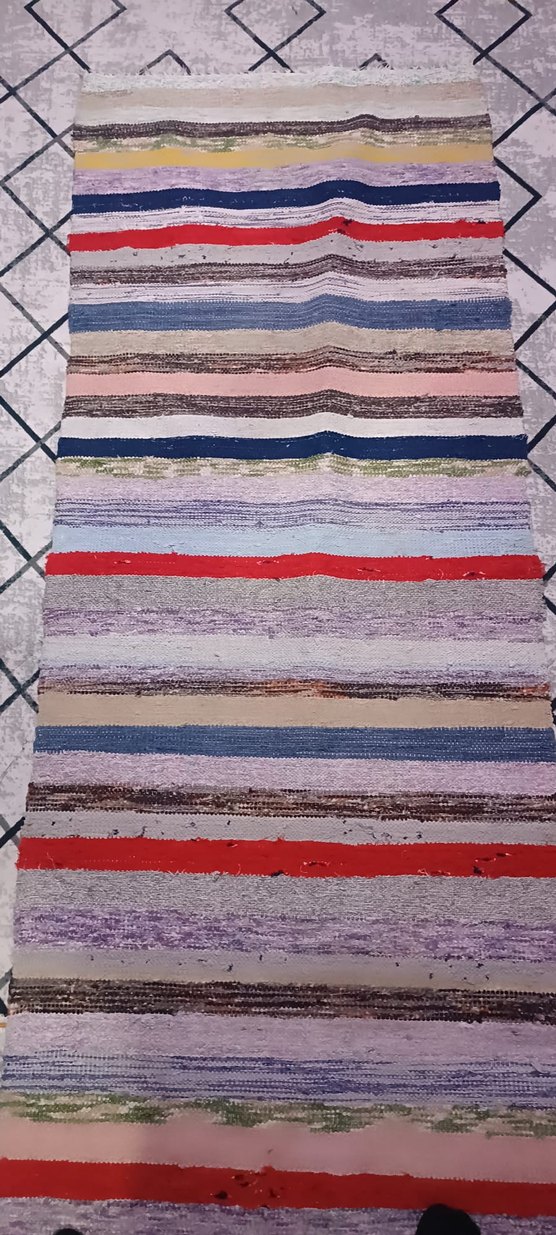 Çizgili Çok Renkli Bohem Halı - Görsel 2