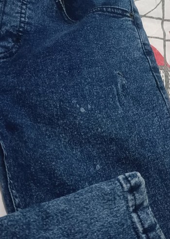 Düğmeli Mavi Kadın Denim Jean - Görsel 4