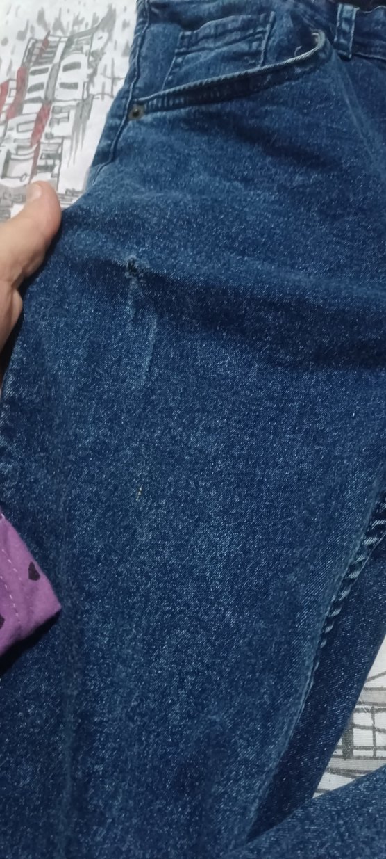 Düğmeli Mavi Kadın Denim Jean - Görsel 3