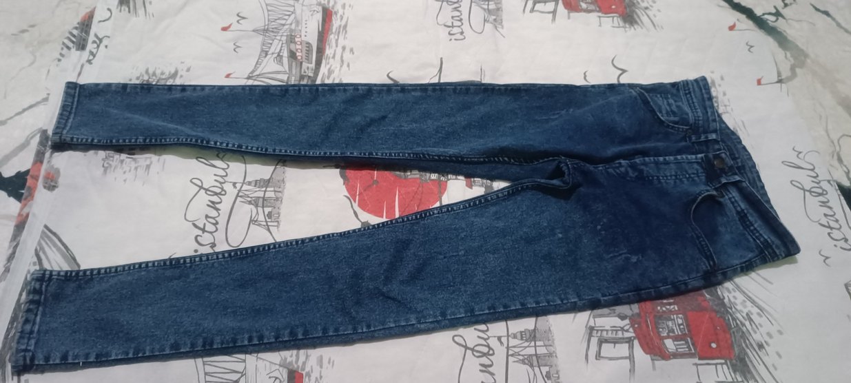 Düğmeli Mavi Kadın Denim Jean - Görsel 5