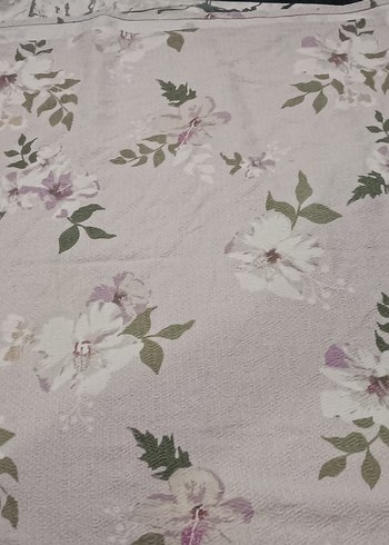 Pastel Gri Çiçek Desenli pike - Görsel 5