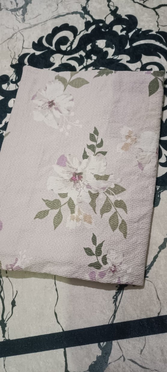 Pastel Gri Çiçek Desenli pike - Görsel 2