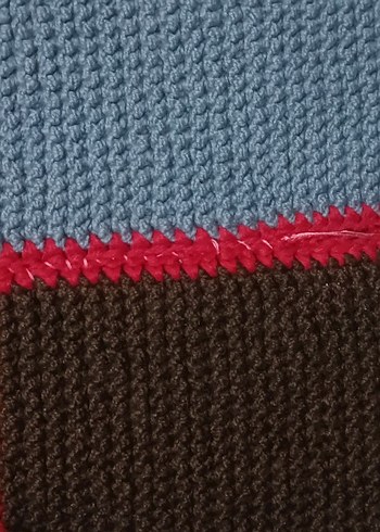 Örgü desenli çok renkli battaniye - Görsel 3