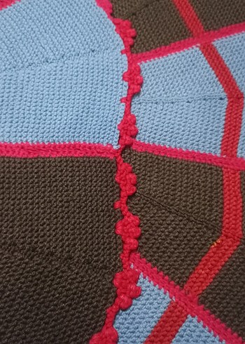 Örgü desenli çok renkli battaniye - Görsel 4