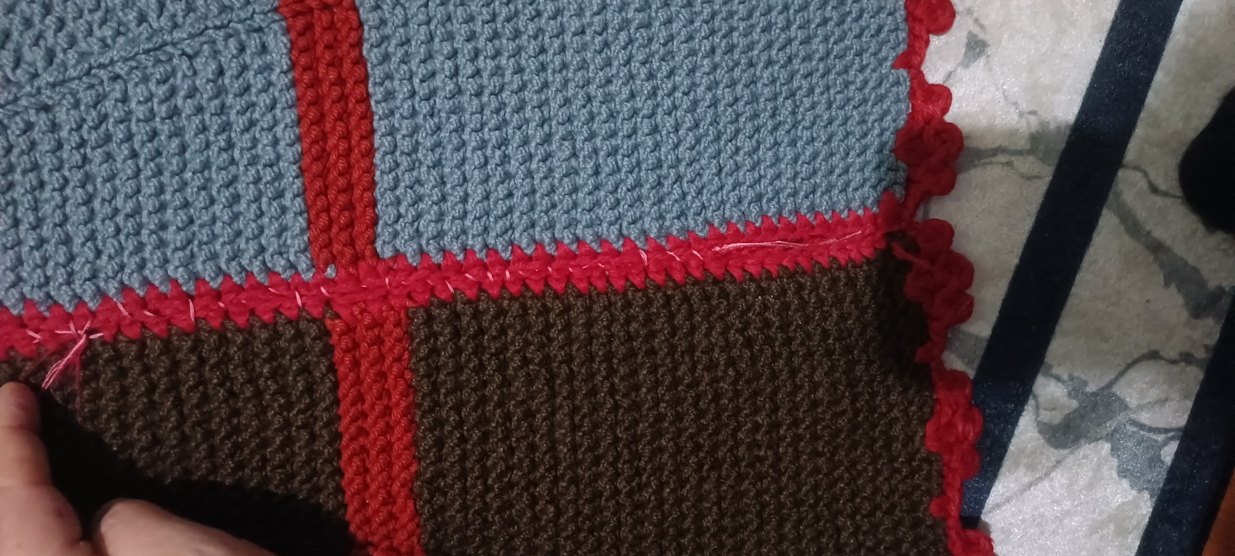 Örgü desenli çok renkli battaniye - Görsel 3