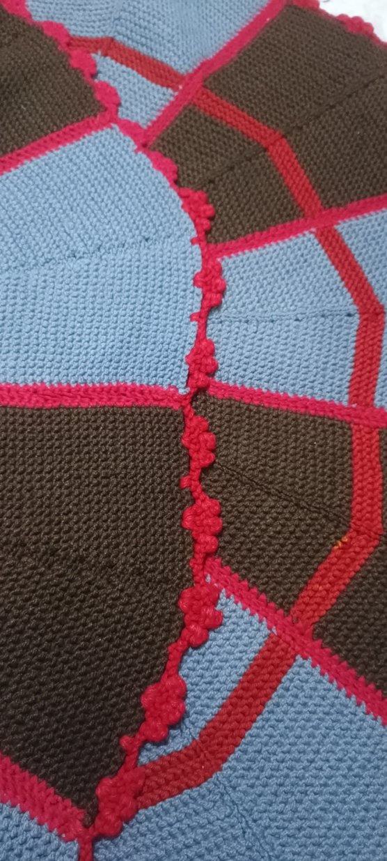 Örgü desenli çok renkli battaniye - Görsel 4