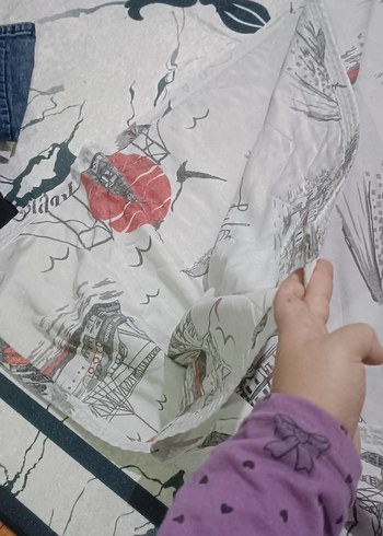 Baskılı Gri Beyaz Nevresim Takımı - Görsel 3