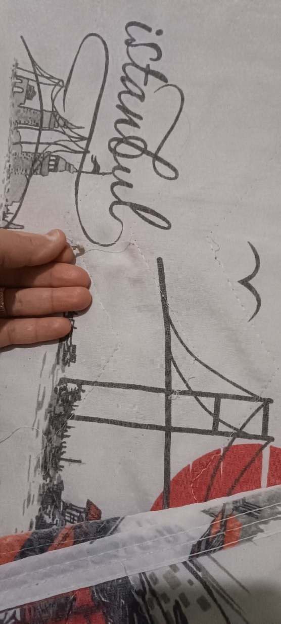 Baskılı Gri Beyaz Nevresim Takımı - Görsel 2