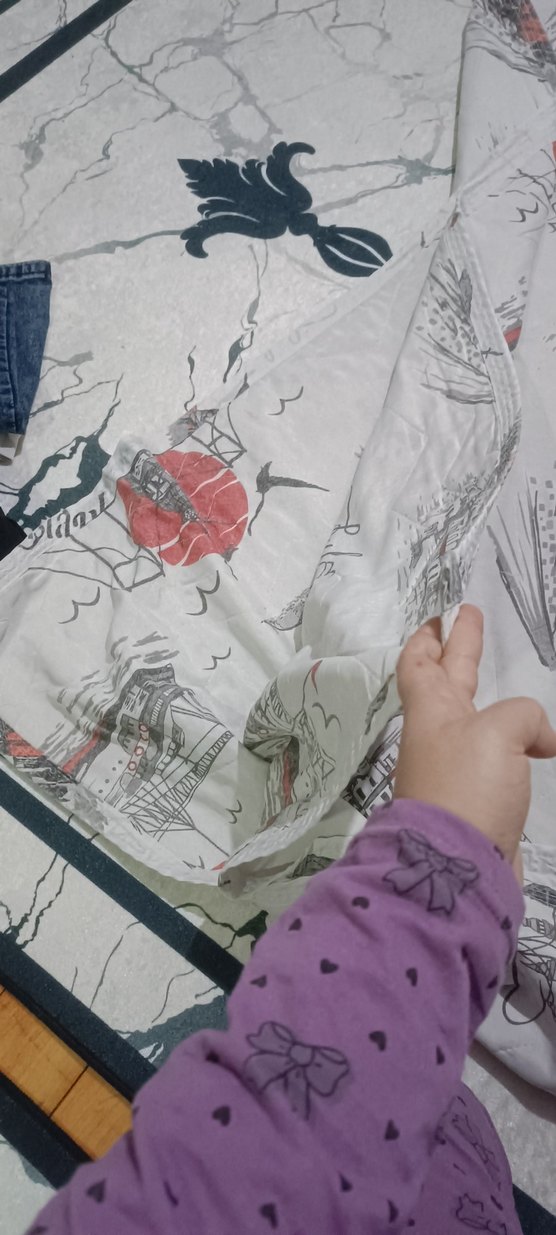 Baskılı Gri Beyaz Nevresim Takımı - Görsel 3