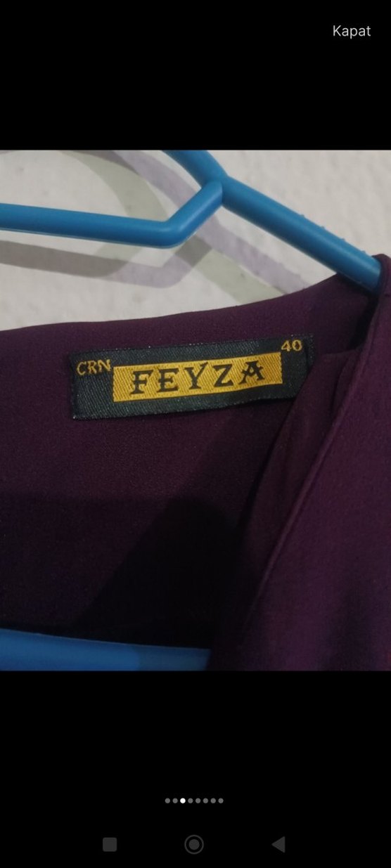 Uzun Kol Drapeli Mor Kadın Elbise - Görsel 4