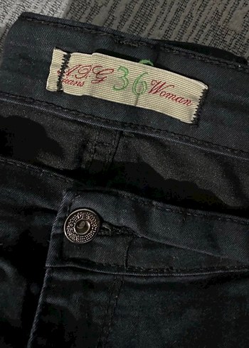 Zara Düğmeli Koyu Mavi Kadın Denim Pantolon
