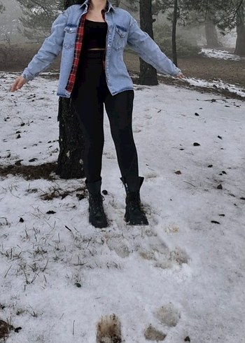 Kadın jean ceket gömlek - Görsel 3