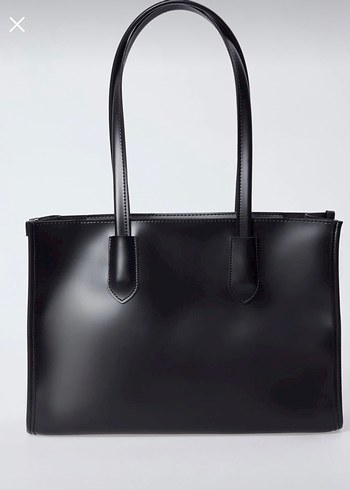 Klasik Siyah Deri Kadın Çanta - Görsel 2