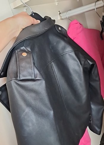 Koton Kadın Siyah Deri Biker Ceket