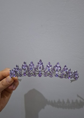 Mor Pul İşlemeli Gelin Tacı - Görsel 2