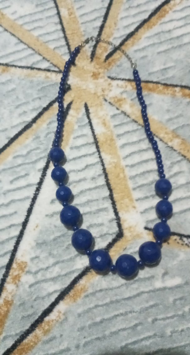 Uzun Mavi Boncuklu Kadın Kolye - Görsel 3