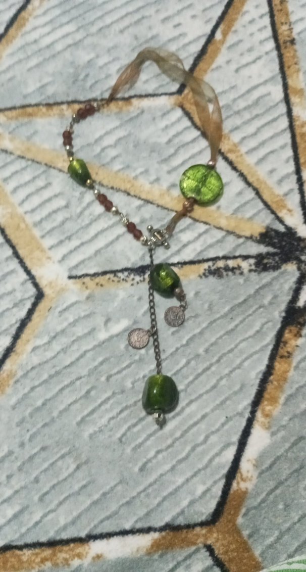 Uzun Zincir Detaylı Haki Bohem Kolye - Görsel 3