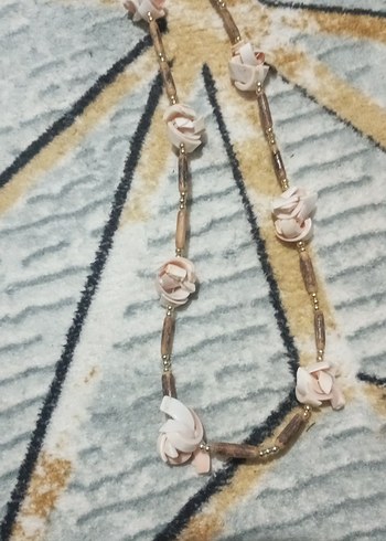 Uzun Bej Bohem Boncuklu Kolye - Görsel 4