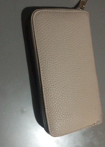 Bej Deri Kadın Fermuarlı Cüzdan - Görsel 6