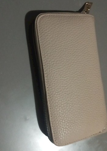 Bej Deri Kadın Fermuarlı Cüzdan - Görsel 7