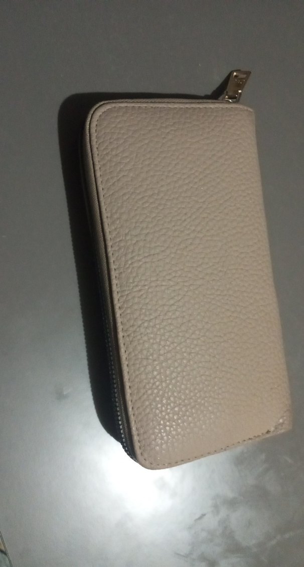 Bej Deri Kadın Fermuarlı Cüzdan - Görsel 5