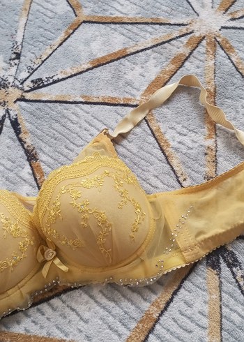 Nakışlı Parlak Sarı Bohem Sütyen - Görsel 6