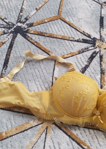 Nakışlı Parlak Sarı Bohem Sütyen - Görsel 5