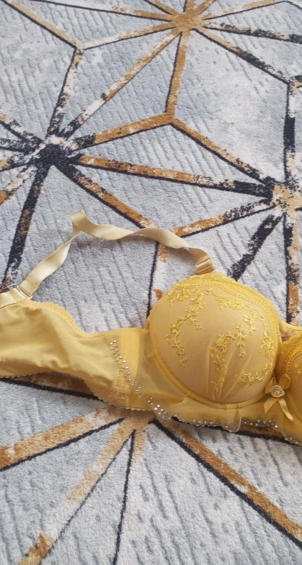 Nakışlı Parlak Sarı Bohem Sütyen - Görsel 5