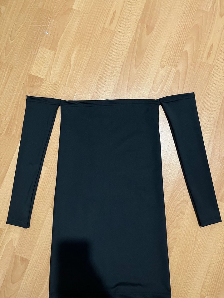 Siyah Straplez Mini Elbise - Görsel 3