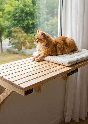 Parlak Kahverengi Kedi Oturağı