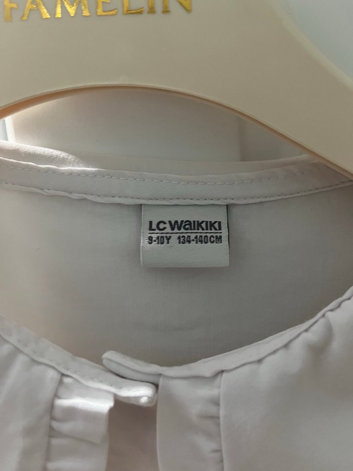 Kız Çocuk Beyaz Fırfırlı Pamuklu Gömlek - Görsel 2