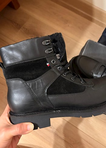 Tommy Hilfiger Siyah Deri Erkek Bot - Görsel 5