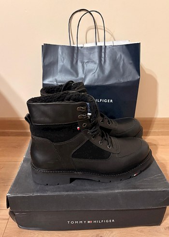 Tommy Hilfiger Siyah Deri Erkek Bot - Görsel 6