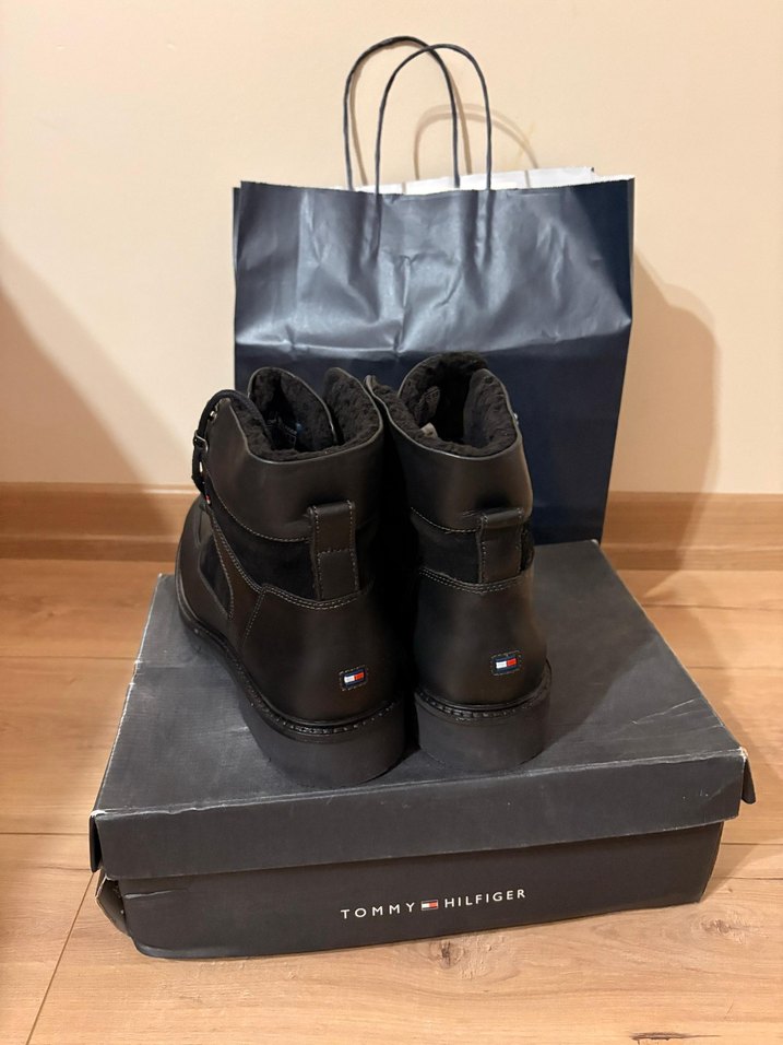 Tommy Hilfiger Siyah Deri Erkek Bot - Görsel 2