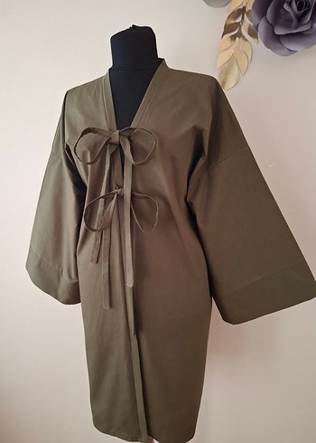xl Beden haki Renk bağcıklı kimono
