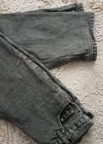 Gri Kadın Bol Kesim Denim Jean - Görsel 2