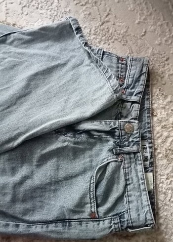 mavi Bol Kesim Midi Denim Kadın Pantolon - Görsel 5