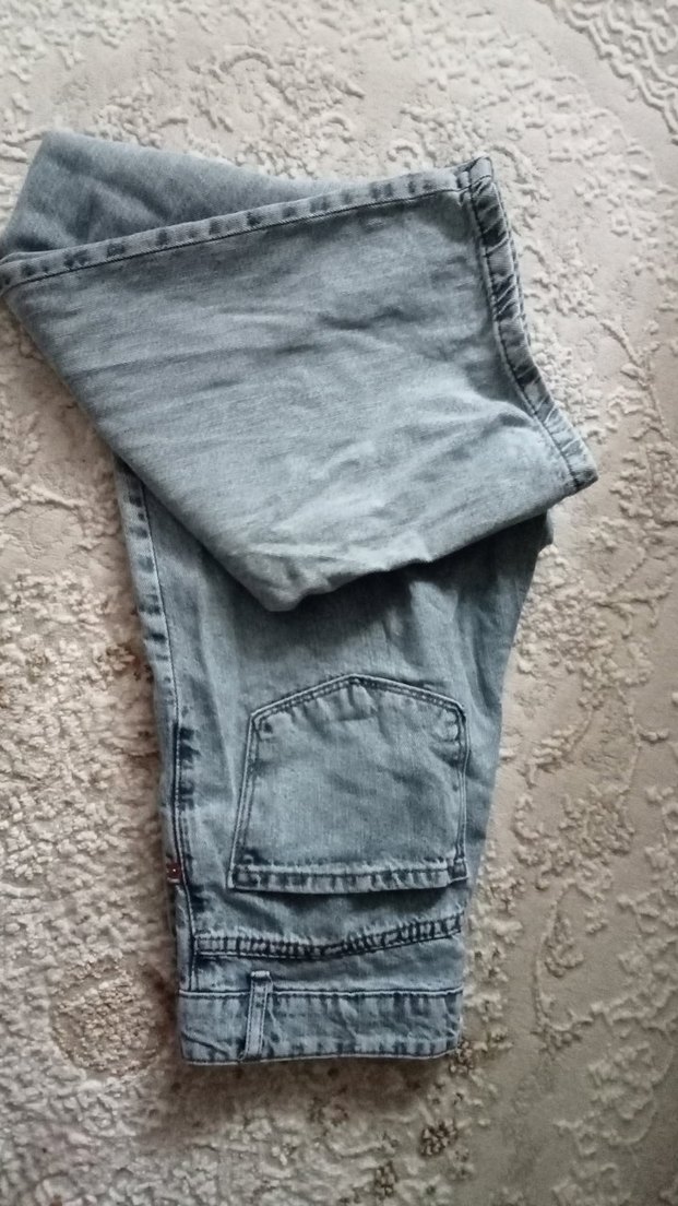 mavi Bol Kesim Midi Denim Kadın Pantolon - Görsel 4