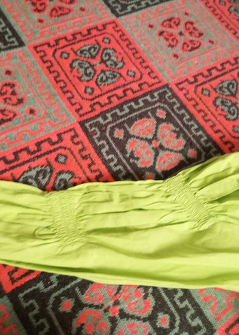 40 Beden Yeşil Düğmeli Kadın Keten Gömlek