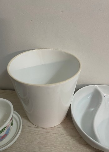 Beyaz Gri Çağdaş Desensiz Tabak ve Kupa - Görsel 7
