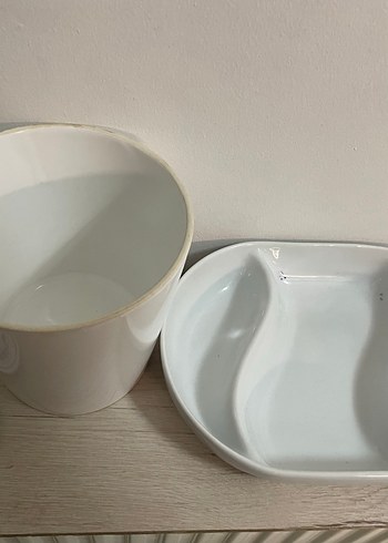 Beyaz Gri Çağdaş Desensiz Tabak ve Kupa - Görsel 3